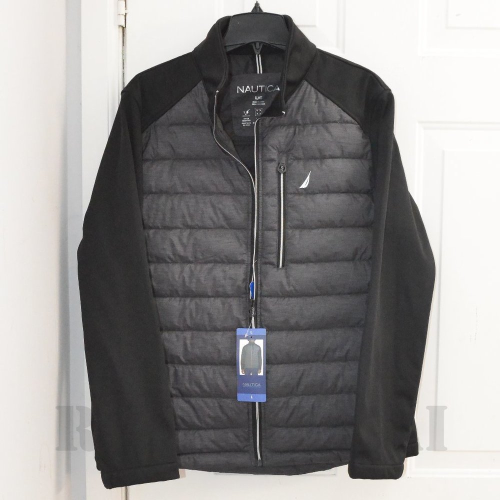 Nautica Men’s Mix Media Gray/Black Jacket - Picture 2 of 5